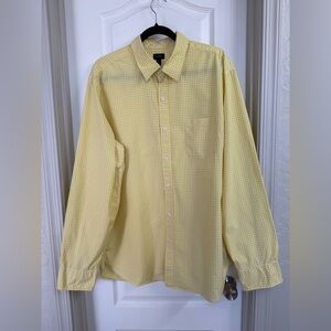 NWOT Men's JCrew Yellow Plaid Button Up Size XL